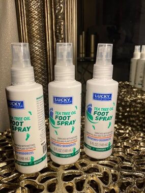 3 Bottles of Lucky Super Soft Tea Tree Oil Foot Spray NEW
